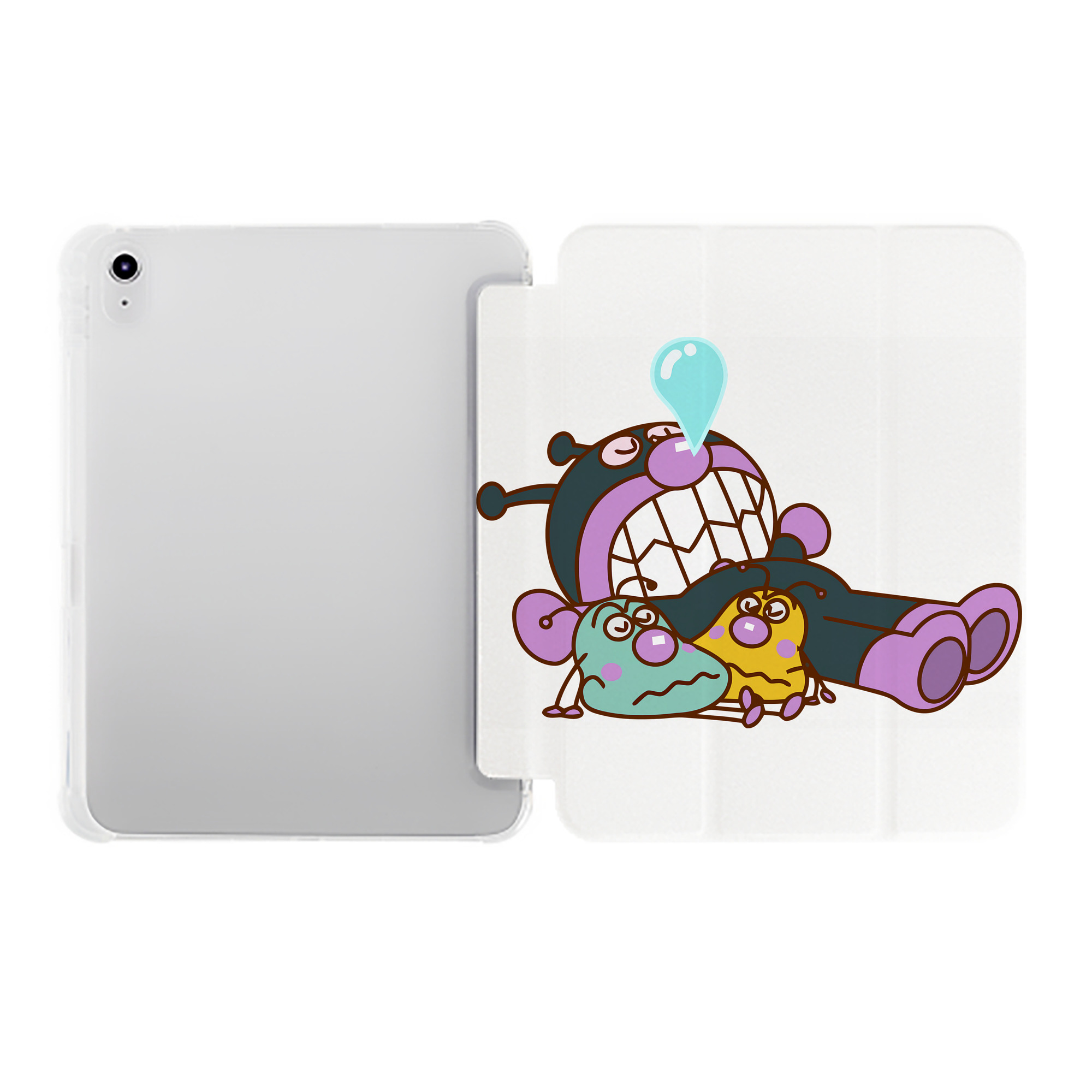 （画像用） アンパンマン Anpanman IPad ケース ペン収納付き 三つ折りスタンド PUレザー×シリコン 対応機種9.5/10.5/10.9インチ